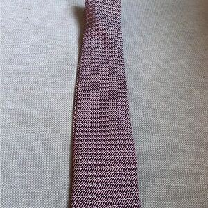 HERMÉS Neck Tie Wine Red with Silver H Accents